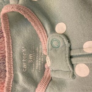 Carter's Blue Onesie with White Polka Dots